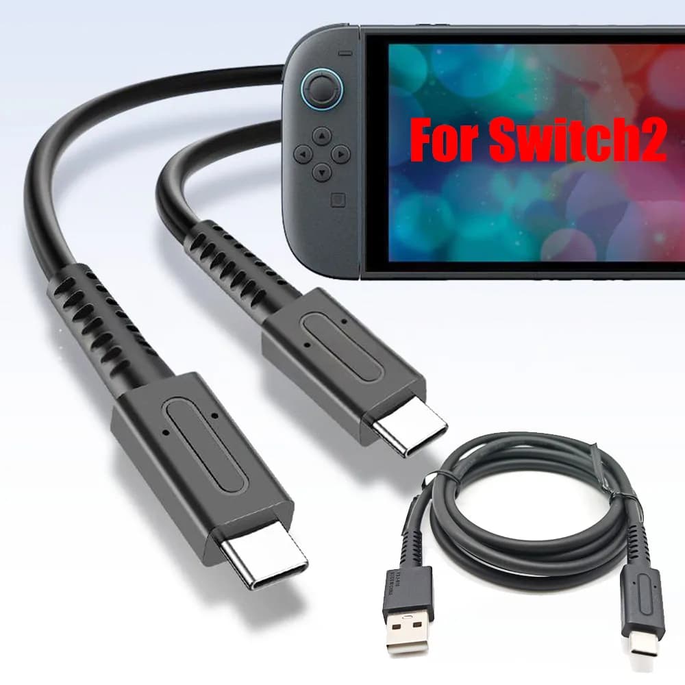 Cavo dati da 1,5 m per Switch/Switch 2, cavo di ricarica rapida per Switch 2 Lite, cavo di ricarica NX NS LITE da USB Type-C a Type-C