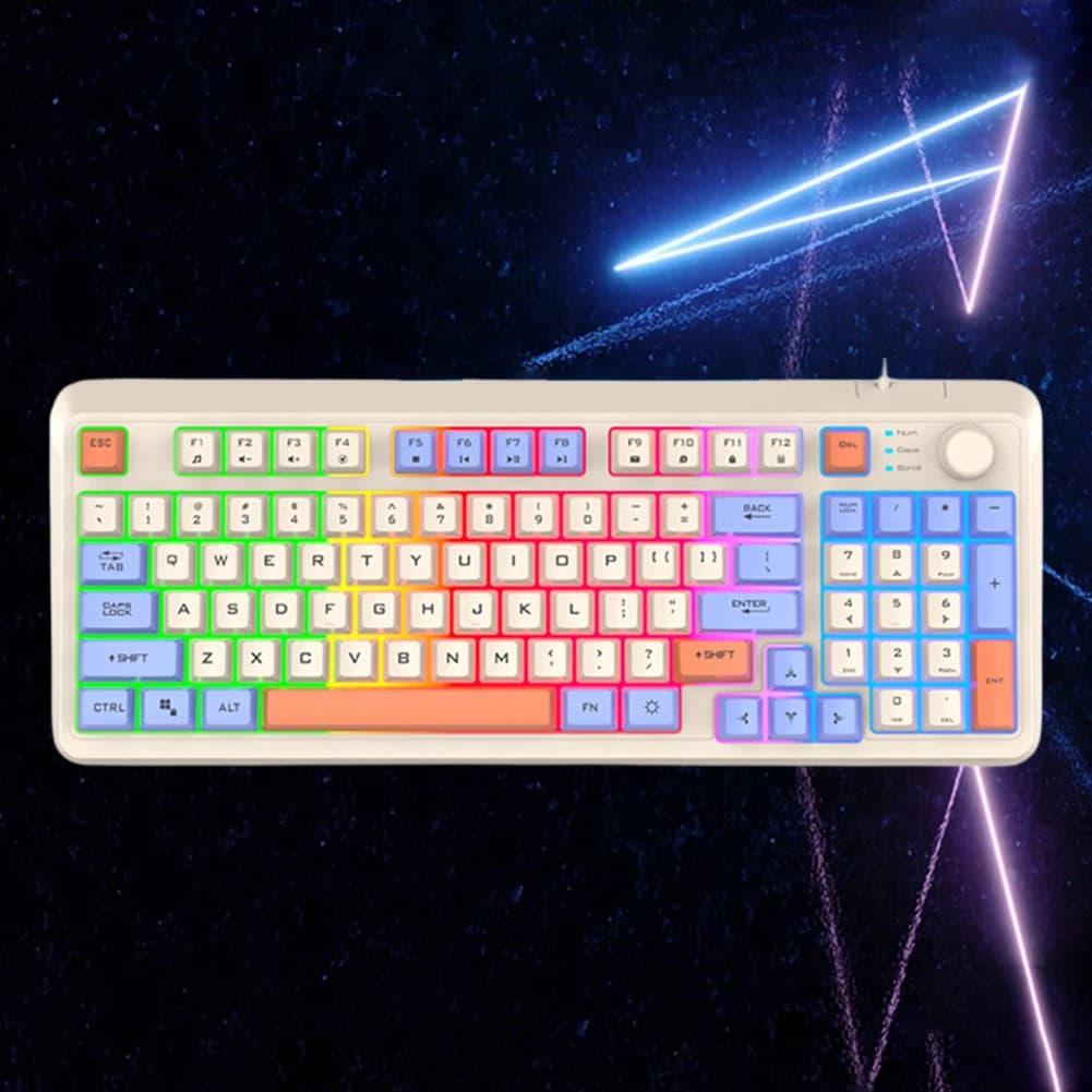 Tastiera da Gaming K82 con Illuminazione RGB, Tastiera Meccanica con Porta USB, 94 Tasti Hot-Swap per PC, Tablet e Desktop