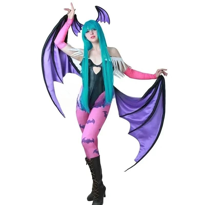 Miccostumes Women's Game Heart Hollow Top Morrigan Cosplay Costume with leggings ali