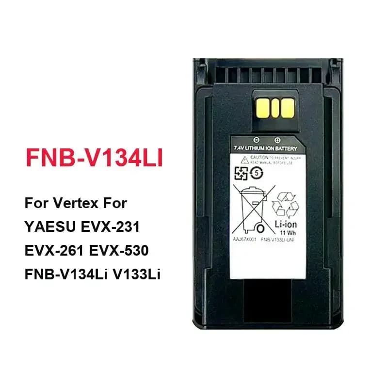 Batteria per Walkie-Talkie Resistente 2600mAh per Vertex Evx-231 Evx-261 Evx-530 Fnb-V134Li V133Li Ecologica
