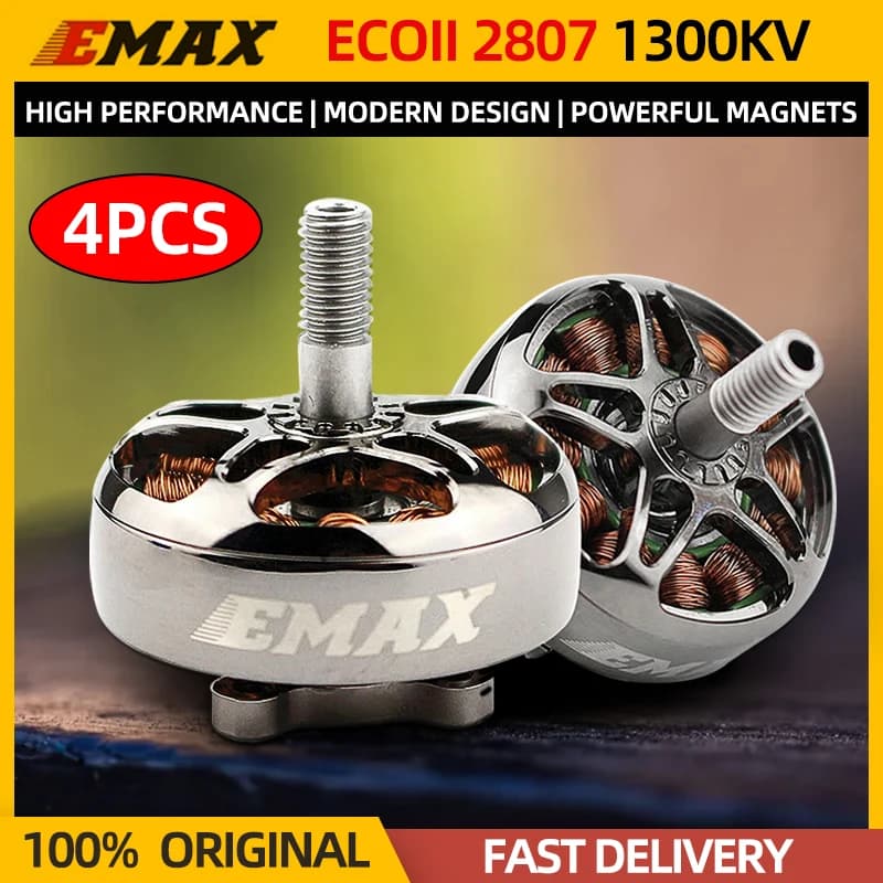 4PCS EMAX ECOII 2807 Brushless Engine 1300KV 3-6S Lipo ECO II Series V2 Motor For RC FPV Racing Drone Quadcopter parts FAI DA TE
