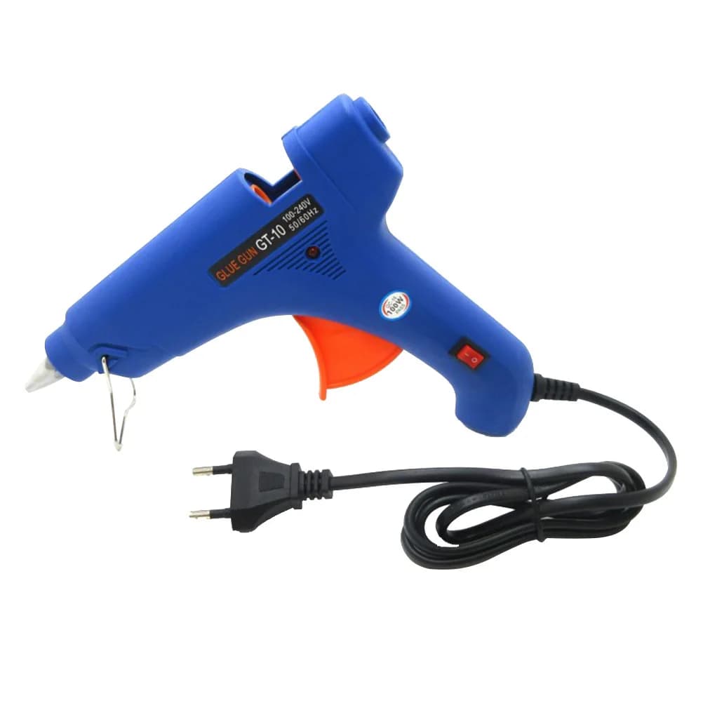 Pistola per colla a caldo da 100 W 100-240 V Riscaldamento rapido 1 minuto per riparazioni artigianali fai da te Metallo Legno Vetro Plastica Ceramica Home Office Spina europea