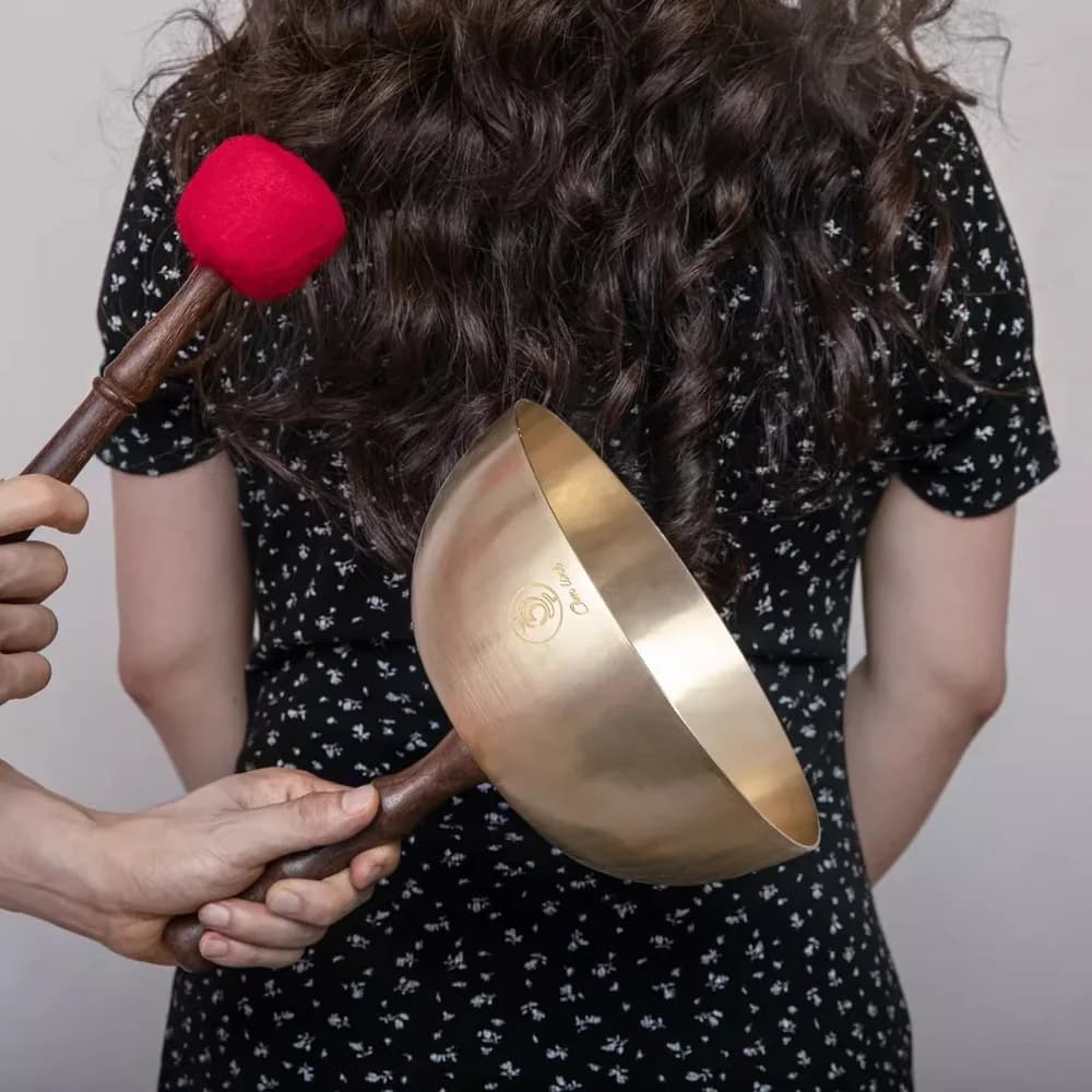 20cm Handheld Tibetan Singing Bowl Yoga Sound Healing Instrument Nepal Singing Bowls Meditation Percussion Musical Instruments