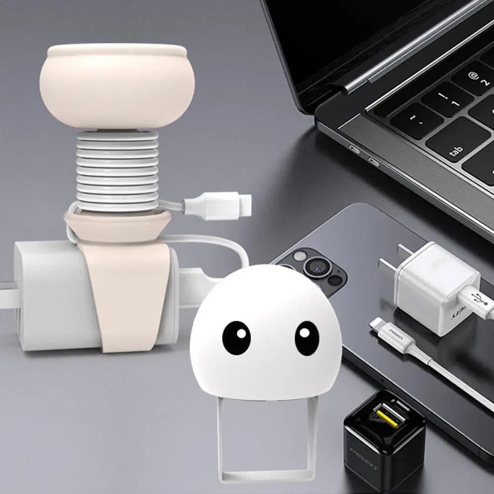 Custodia protettiva per cartoni animati con organizer per hub cavi in silicone portatile con fibbia di archiviazione per la gestione dei cavi dati desktop da viaggio