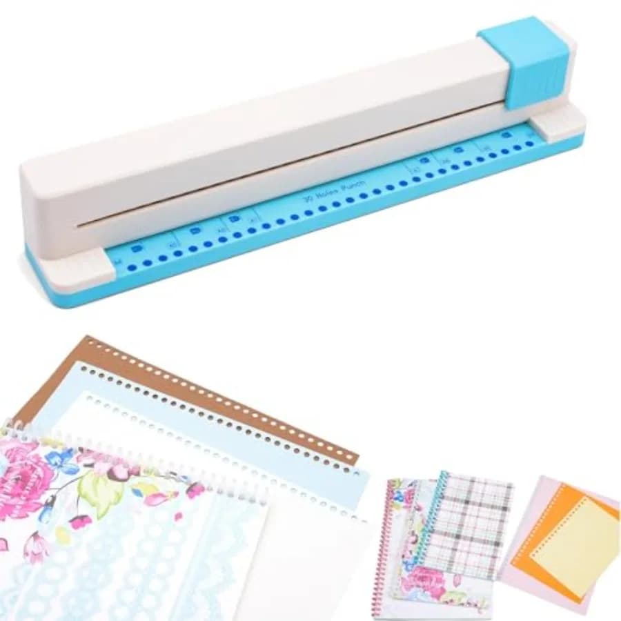 Perforatore Portatile Regolabile per Planner A4 A5 A6 A7 B5 B6 B7, Raccoglitori, Quaderni, Fogli Sciolti, Capacità 5 Fogli