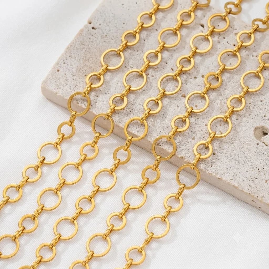 1 Meter Stainless Steel O-Ring Chains Round Circle Links for DIY Necklaces Bracelets Jewelry Making Supplies Findings Materials