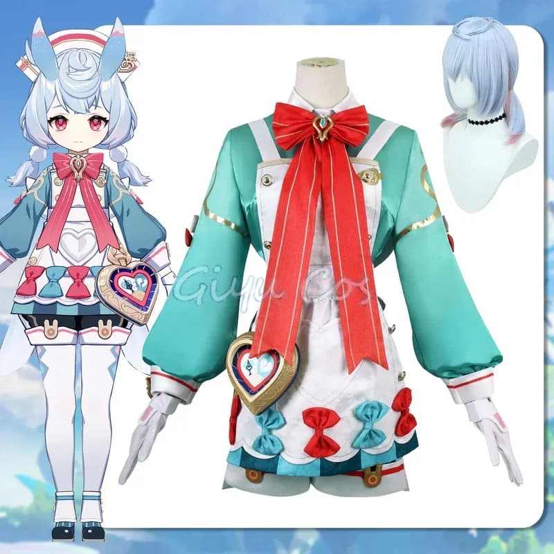 Genshin Impact Sigewinne Costume Cosplay Parrucca uniforme di carnevale per adulti Anime Costumi per feste di Halloween Gioco per donne in maschera # 1 # W