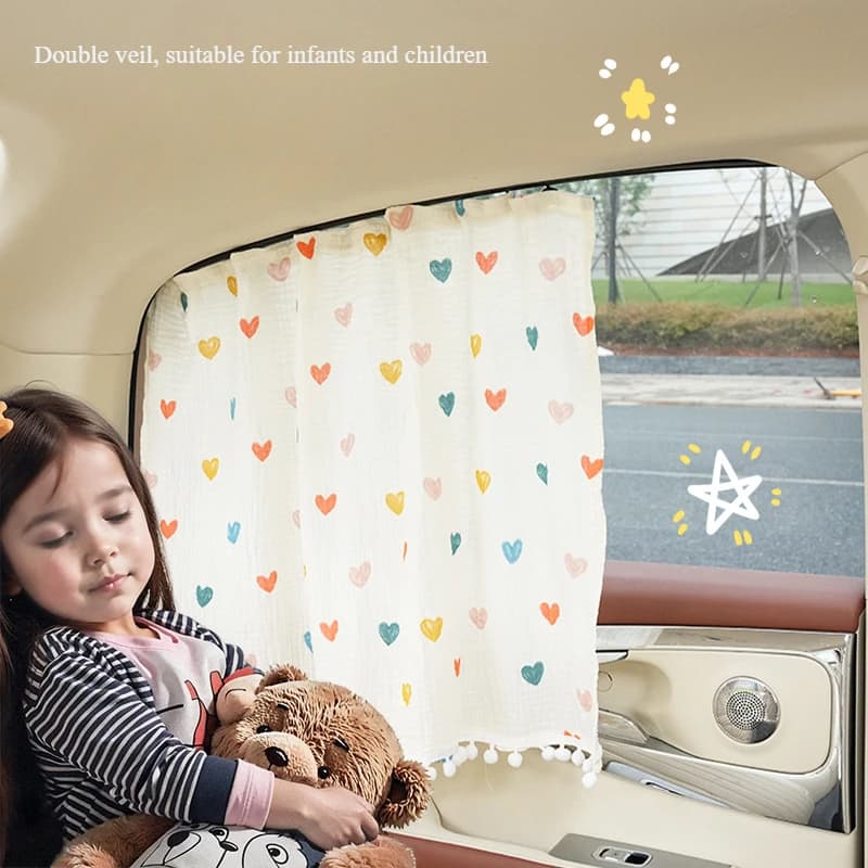 Cartoon Car Curtains Car Sunshade Side Curtains Embedded Rail Car with Sun Protection and Heat Insulation Sunshade for Kid Baby