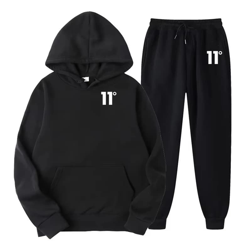 Tuta Sportiva Autunnale da Uomo con Stampa Digitale, Set 2 Pezzi: Felpa con Cappuccio + Pantaloni con Coulisse, Abbigliamento Sportivo Maschile