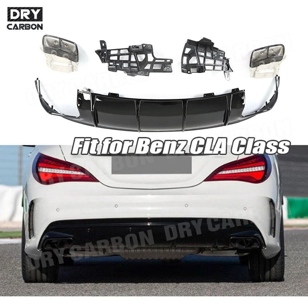 Rear diffuser with Shock Terminals for Mercedes-Benz CLA Class W117 CLA260 CLA45 2013-2018, PP Material Accessories