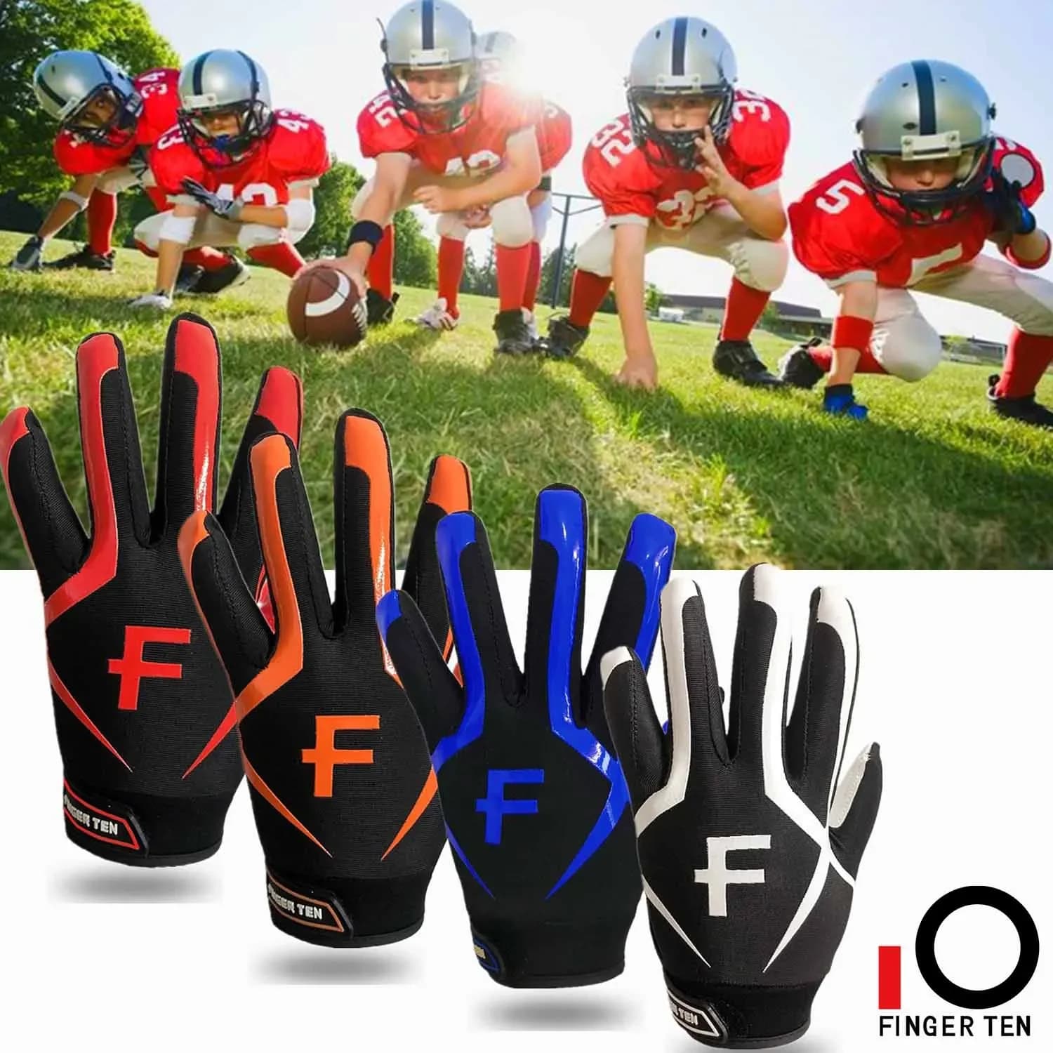 American Football Gloves for Kids Professionals for Kids Receiver Gloves from Football Porter Horse Riding Boys 5-14 Years Drop Shipping