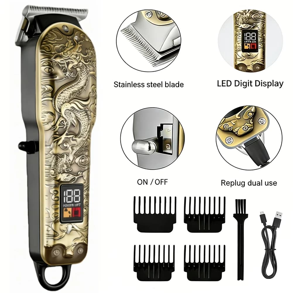 Cordless Haircuts for Men, Professional Kit Rechargeable with T Blade and Lithium Ion Battery, Haircut Set and Styling Barba