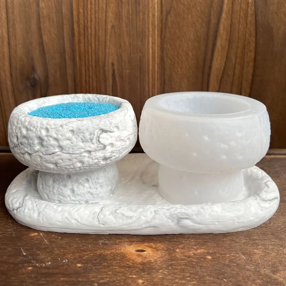Stampo per tazza di candela in silicone Portacandele in cemento fai-da-te Ciotola in gesso Stampo per vassoio di stoccaggio in resina epossidica Fornitura per la decorazione della casa