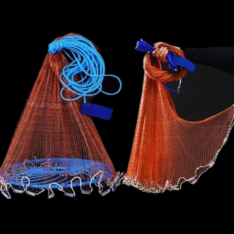 Finefish USA Hand Throw Cast Net altezza 1.2-3.6M Strong intrecciato Line Steel Sinker Catch Fishing Net Small Mesh Hunting Tool