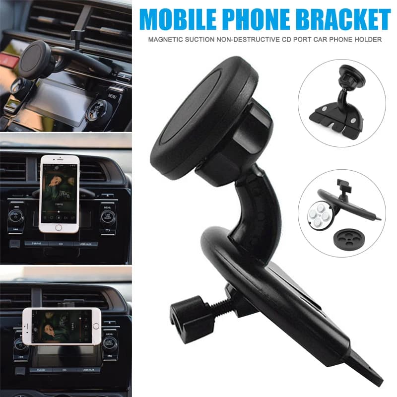 Magnetic Phone Support for Car 360 Universal Slot for Car CD Player for iPhone Tablets Mobile Phone Holder for GPS Car