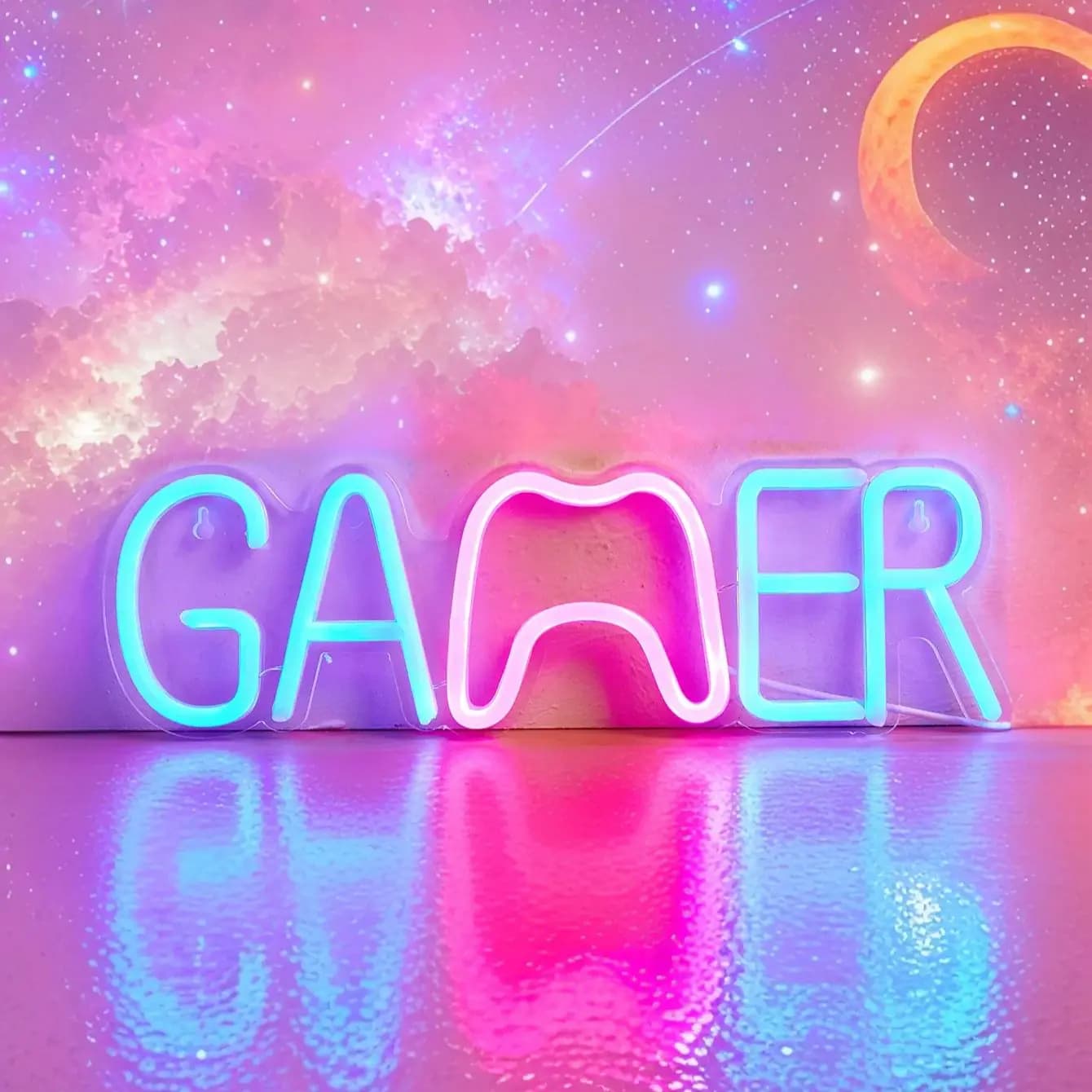 Chi-buy LED Neon Gamer Gamepad Insegne al neon alimentate tramite USB Decor Lamp Signs Regalo di compleanno Wall Art per camera da letto Bar Negozio