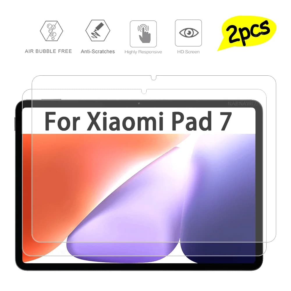 Proteggi schermo in vetro temperato HD con pellicola rigida antigraffio da 2 pezzi per Xiaomi Pad 7 Solo standard Mi-Pad-7-Standard