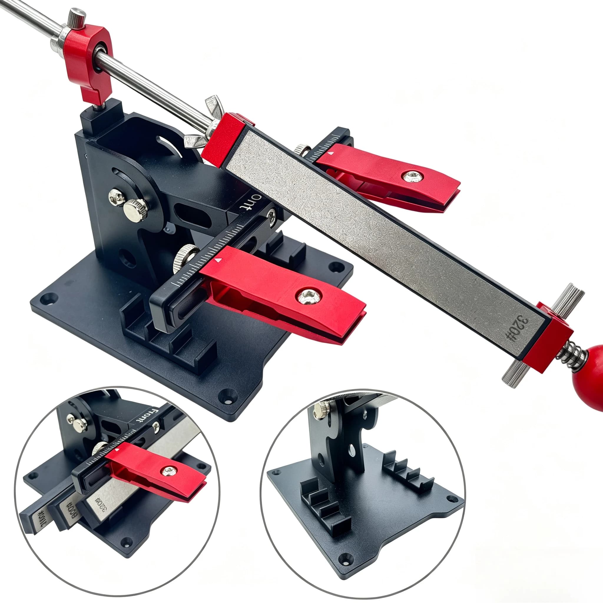 Sistema Professionale di Affilatura in Alluminio con Angolo Fisso, Set Affilacoltelli Durevole con Angolo Regolabile, Robusto per Coltelli da Cucina