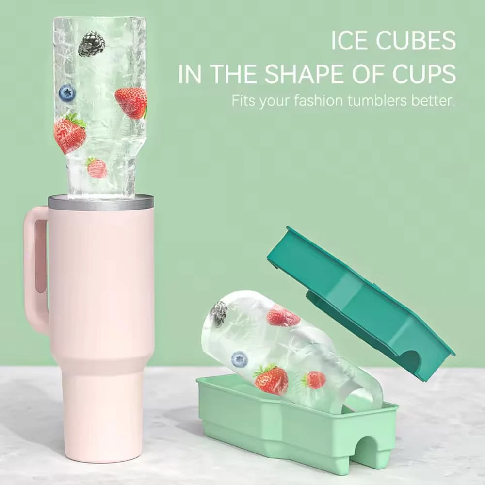 Stampo per ghiaccio per bicchiere Stampi per ghiaccio in silicone per tazza Vassoio per ghiaccio a forma di cilindro per bottiglie d'acqua Accessori per tazze Stanley Miglior regalo
