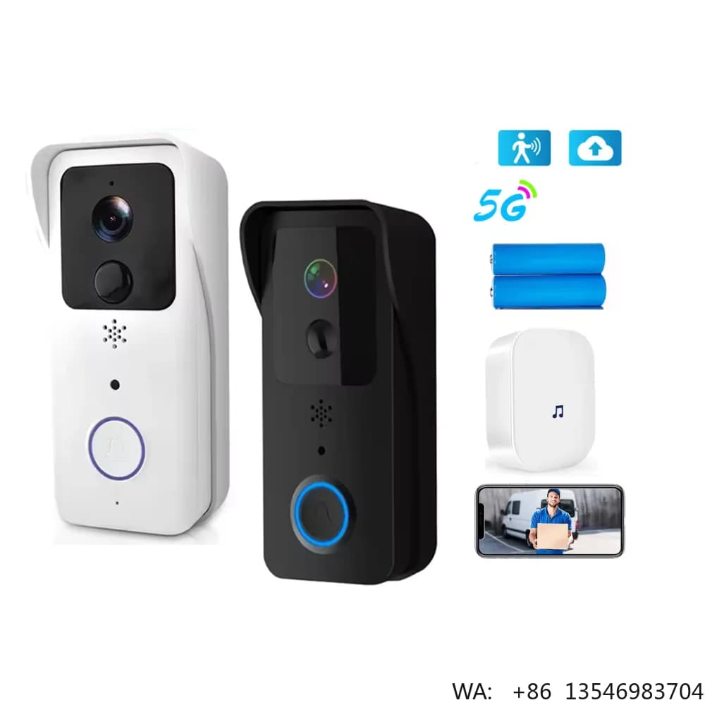 Videocitofono WiFi 5G 2.4G 1080P Tuya Smart, Interfono Wireless da Esterno Impermeabile con Telecamera e Batteria