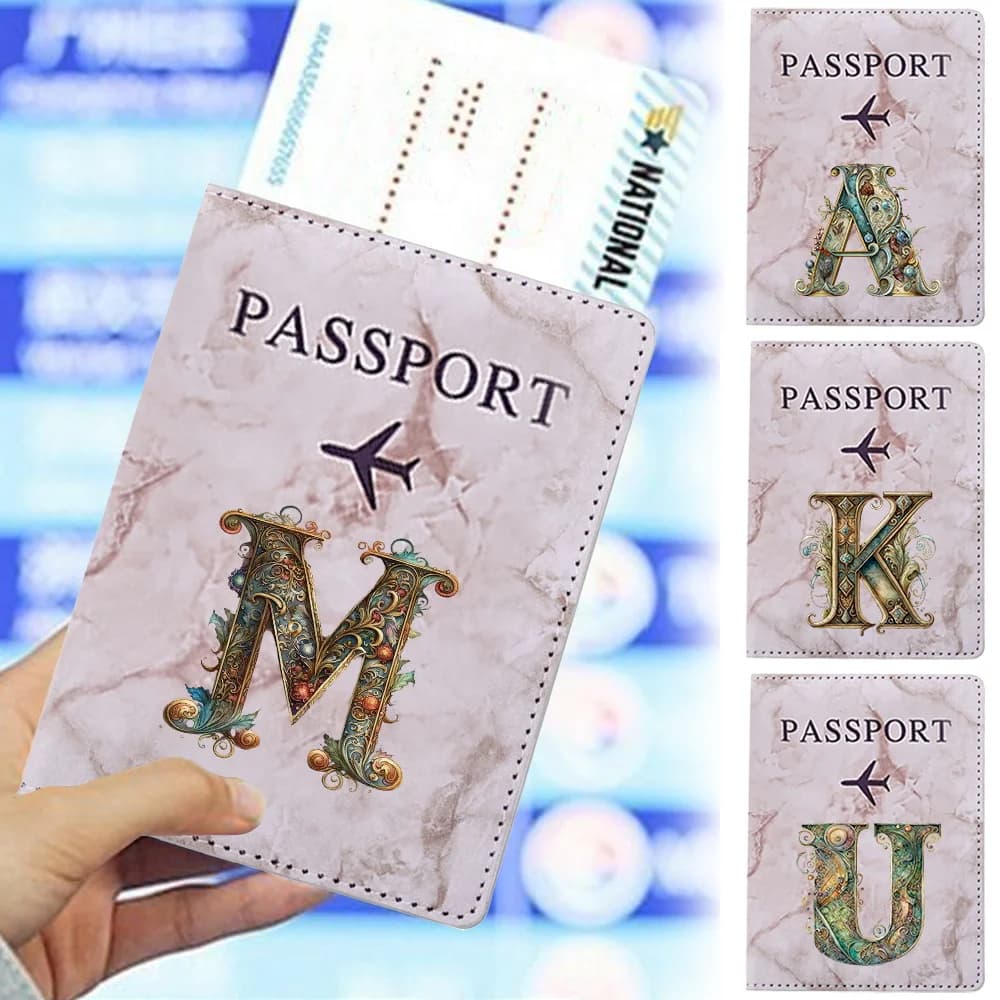 Airplane Travel Passport Covers Graphic Letter Series Passport Protector Holder ID Credit Card Holder Travel Accessories