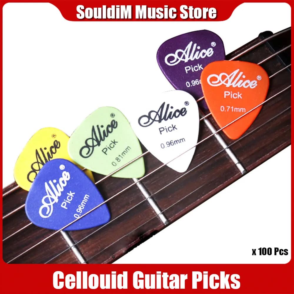100 pz Alice ABS Plettri per Chitarra Chitarra Elettrica Acustica Plettri Accessorio per Chitarra 0.46/0.71/0.81mm Multi Colore
