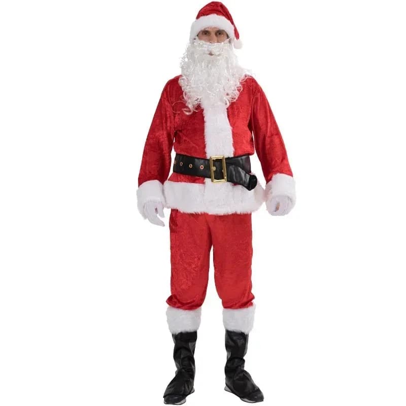 de, fantasia natalizia, costumi cosplay, Babbo Natale, set velluto dorato, borsa;3'f,6;t.8'