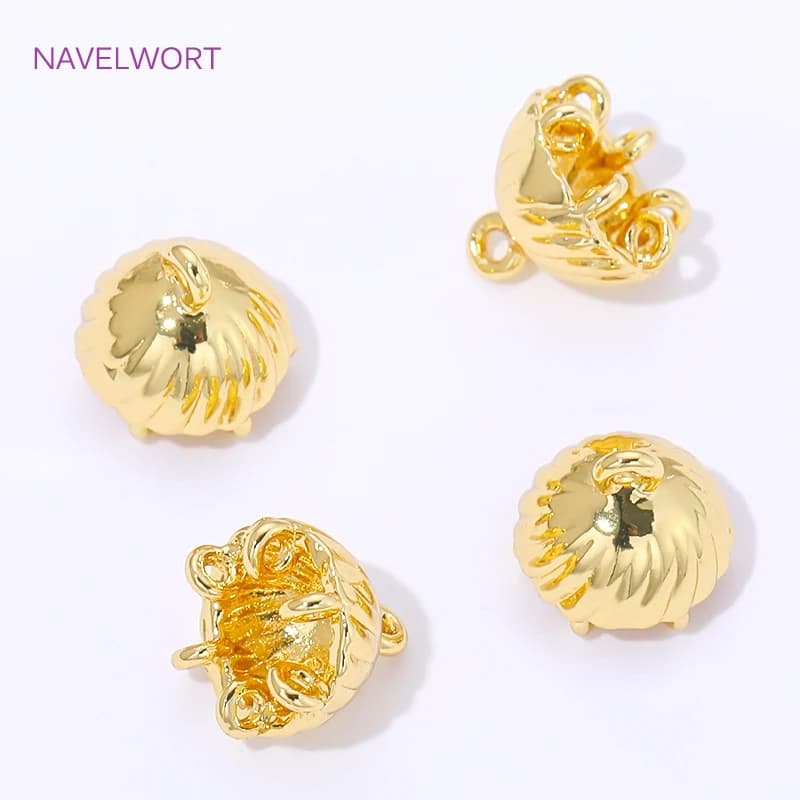 Cappucci per Perline a Forma di Medusa Placcati in Oro 18K, Connettori per Ciondoli in Ottone, Accessori per Orecchini a Nappina Fai-da-Te