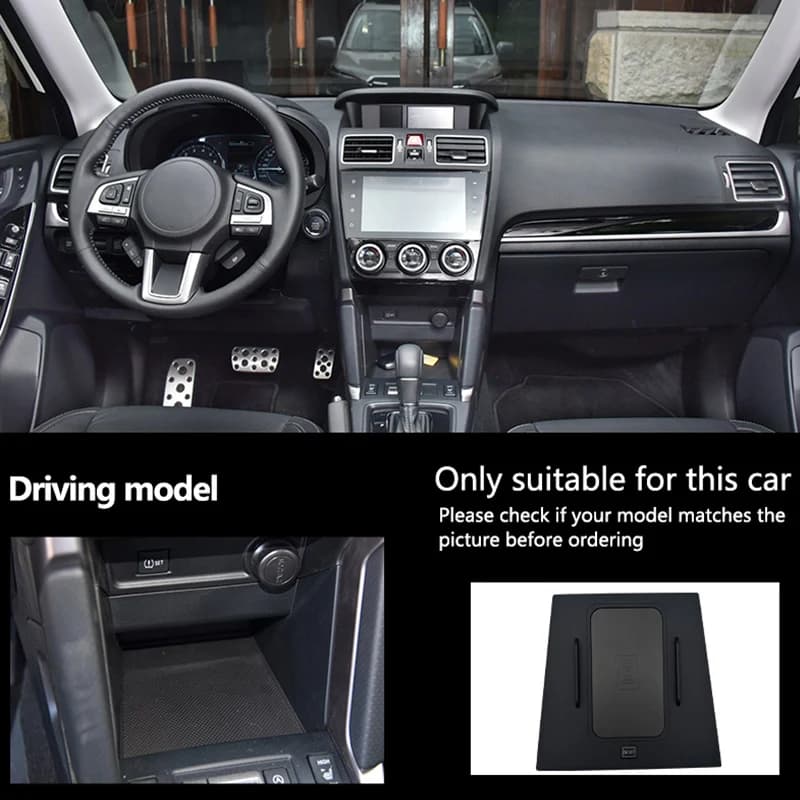 Wireless Charger Center Console Smart Q-I/Magnetic Version Onboard Fast Charging Pad Phone Holder for Subaru FORESTER 2013-2017