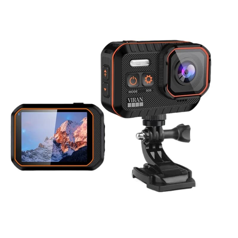 Mini Action Camera 4K 60FPS WiFi per Sport all'Aperto, Anti-Shake, 170° Camera Waterproof Professional Bike, Motorcycle, Helmet and Body