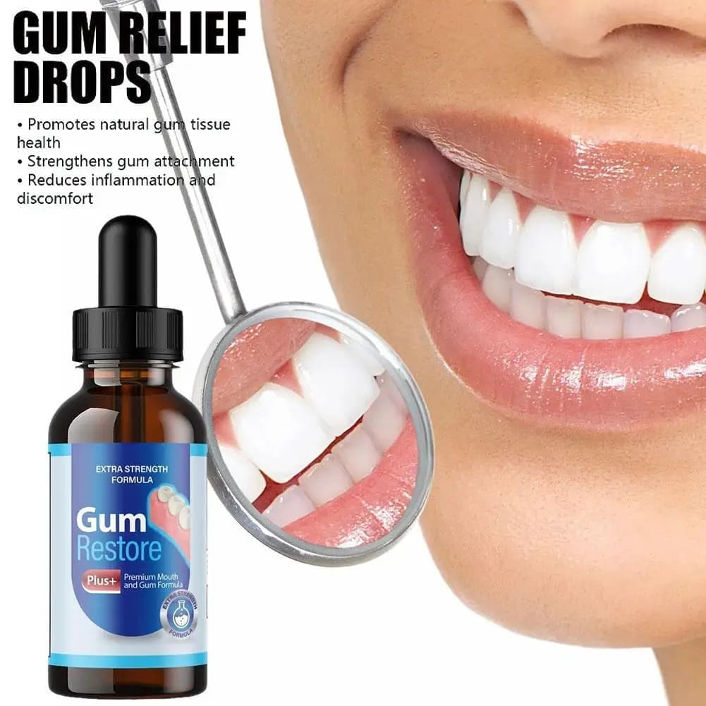 Drops for repair of Liquid gums for repair of dental gums reduces the unpacked inflammation Strengthens attack of gums Natural health of gum tissues