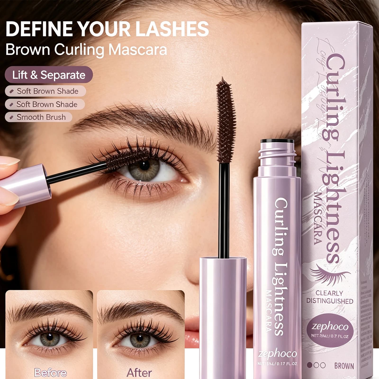 12h Long Lasting Lightweight Curling Mascara Waterproof Sweatproof Lengthening Thick Eyelash Enhancer Nourishing Care Makeup