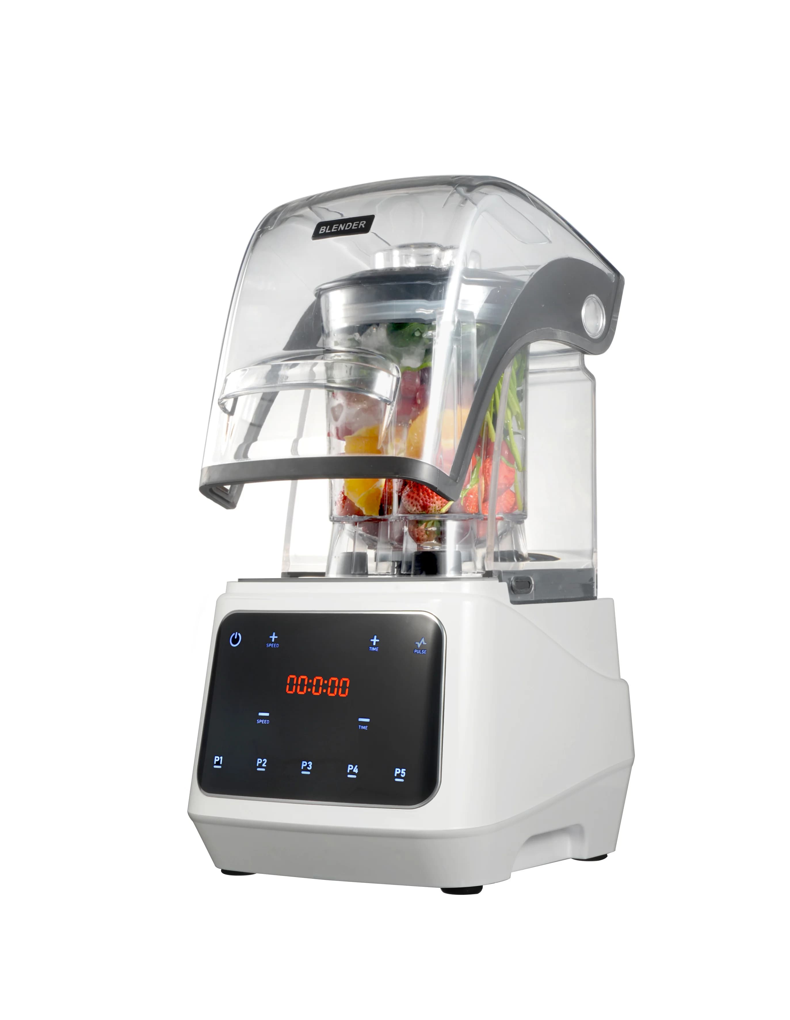 High Power Sprinkler Heavy Duty Commercial Ice Juicer Blender with Audio Cover