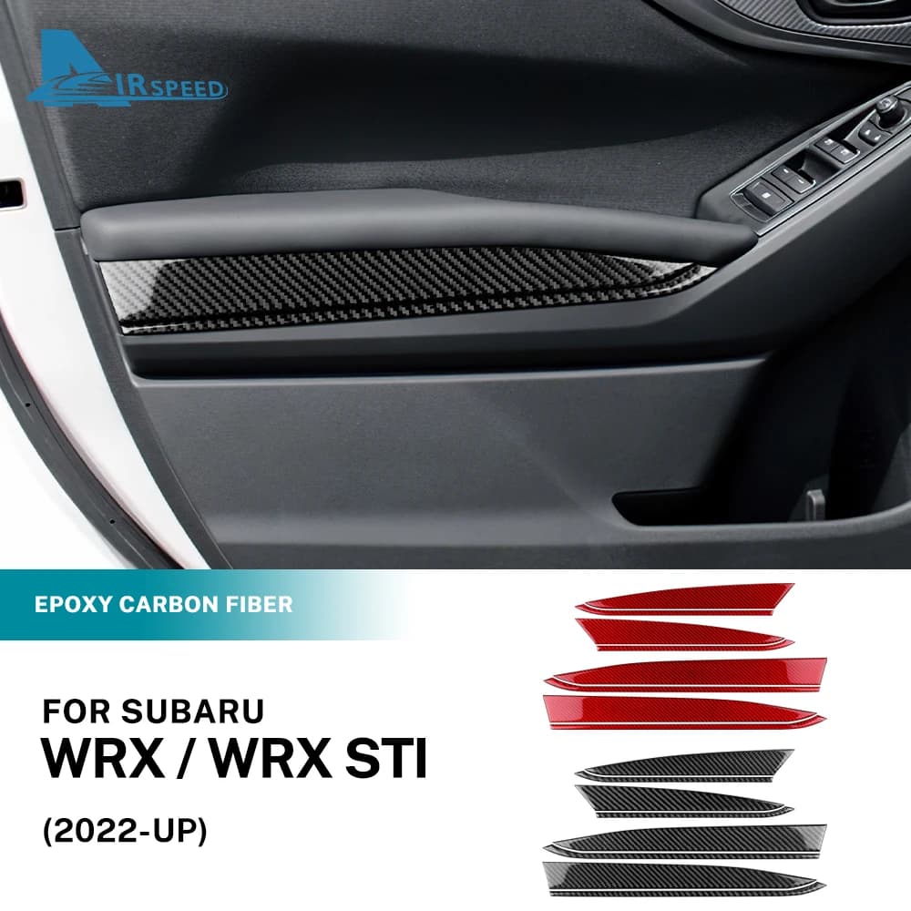 Adesivo in vera fibra di carbonio morbida per Subaru WRX/WRX STI 2022 2023 2024 maniglia del bracciolo della porta decorazione Trim accessori interni