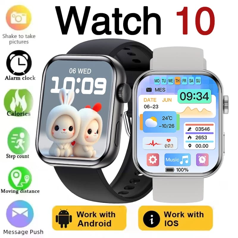 2026 Serie di moda 10 Smart Watch 10 Traiettoria GPS Monitoraggio HD Chiamata Bluetooth IP68 Impermeabile NFC Smart Watch per Android iOS