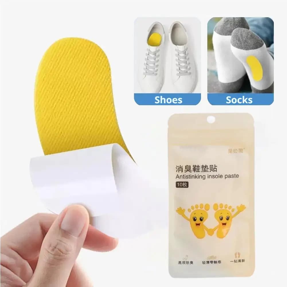 5 Confezioni/50 Patch Adesivi Deodoranti per Scarpe, Elimina Odori dei Piedi, Assorbe il Sudore, Rinfrescante