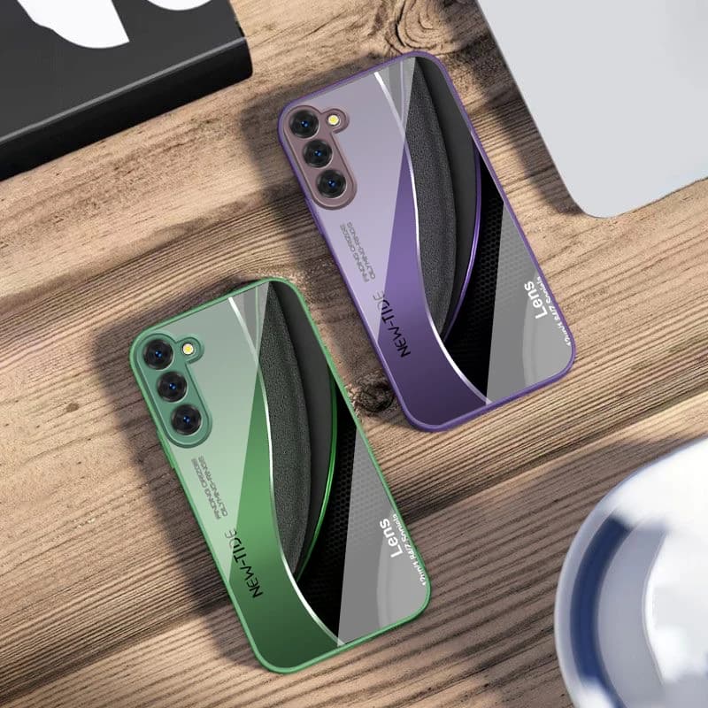 Si-fi minimalist style glass phone case for Samsung S26 S25 Edge S25 Ultra S8 S9 S10 S20 Ultra S21 Pro S22 Plus S23 FE S24 Ultra