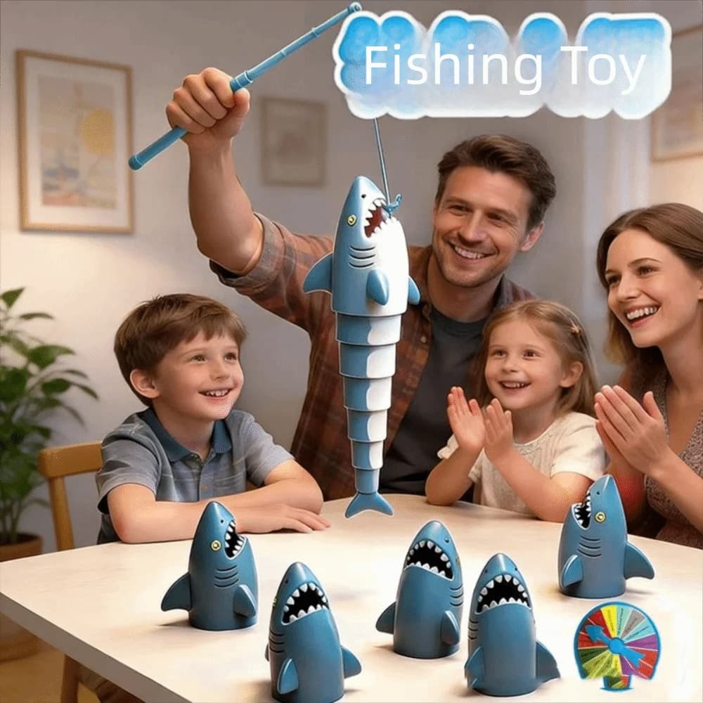 Set di Giochi di Pesca Magnetici per Bambini, Canna da Pesca Elettrica Educativa con Squali Colorati