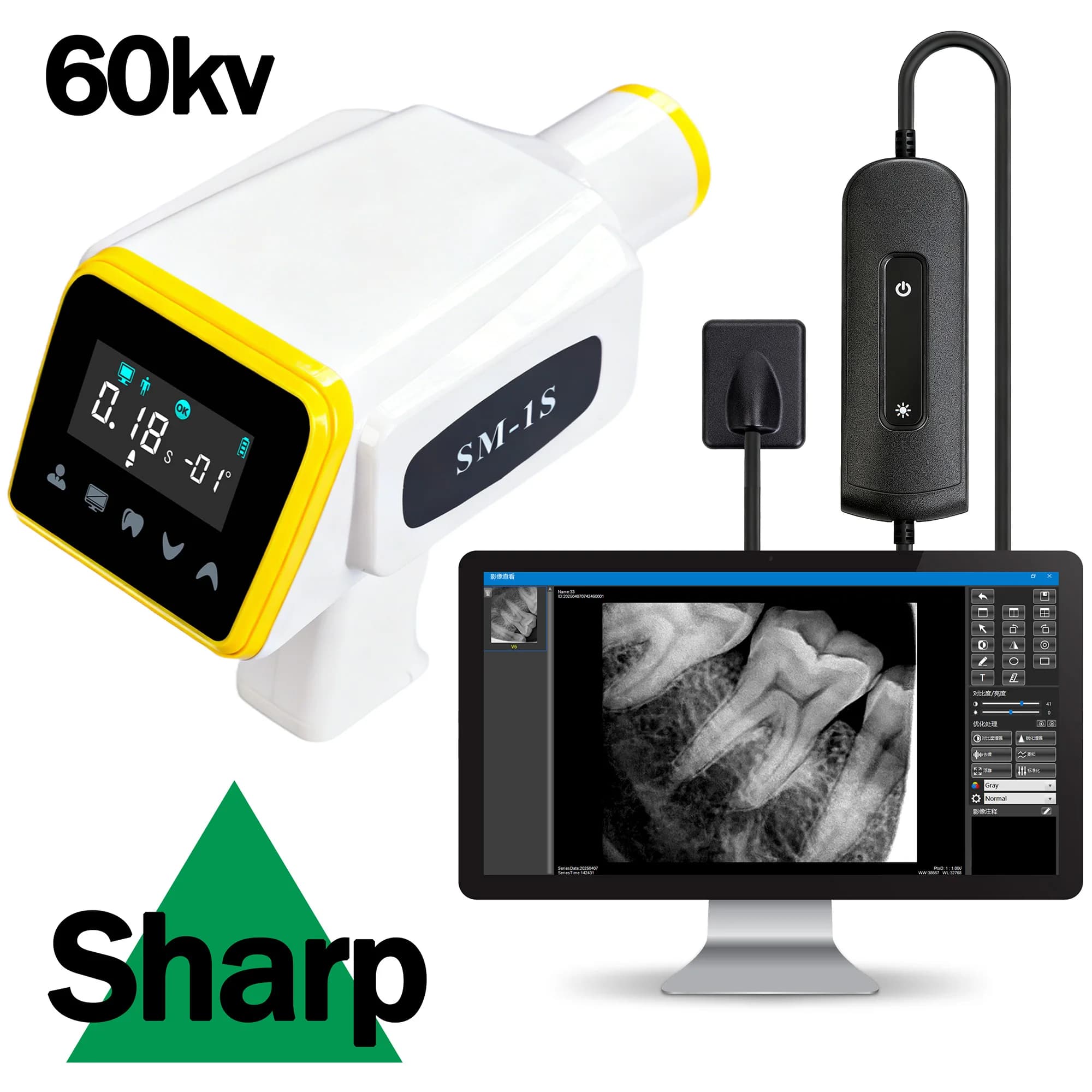 Digital Dental Radiographic Machine Portable with Touch Keys, Radiographic Equipment for Medical and Veterinary Use, HD images for Humans and Animals