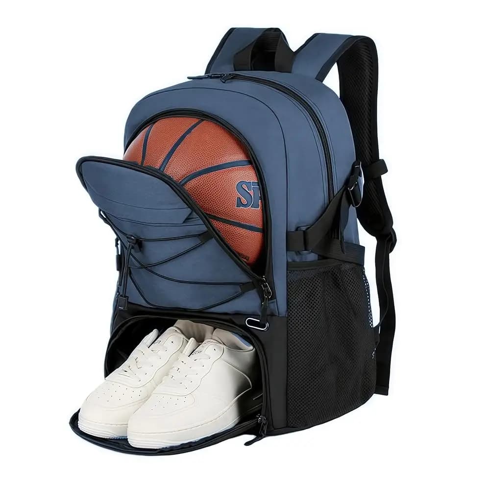 Zaino Sportivo da 35L con Scomparti Ventilati per Scarpe e Palloni, Borsa Impermeabile per Palestra, Basket, Calcio, Pallavolo, Viaggi