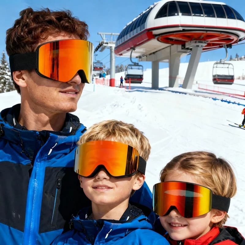 Occhiali protettivi da sci Lenti HD Antivento Traspirante Antivento Moda Neve Montagna Sport Motoslitta Attrezzatura per bambini