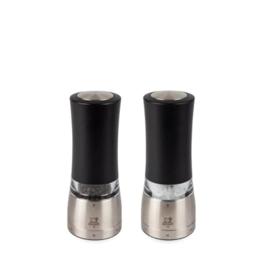 Set di 2 macinapepe e macinasale elettrici Daman Duo u'Select, nero iridescente, 16 cm/6,3 pollici Macinino per Spezie da Cucina con M