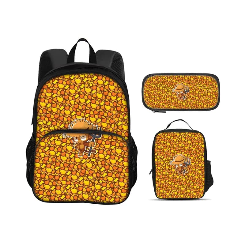 Bloons TD 6 round front pocket backpack pencil case ice pack 3Pcs Set game printing kindergarten primary school boys and girls