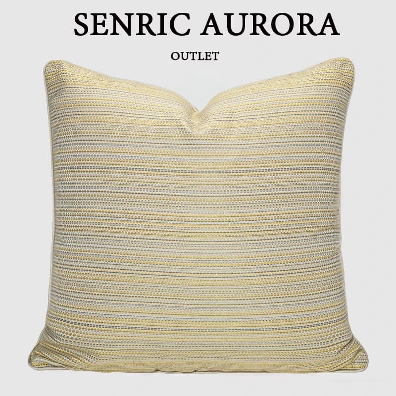 Fodera per cuscino di lusso 45x45 cm Texture gialla Federa per cuscino con design a bordo arrotolato su due lati per divano del soggiorno del letto dell'hotel domestico