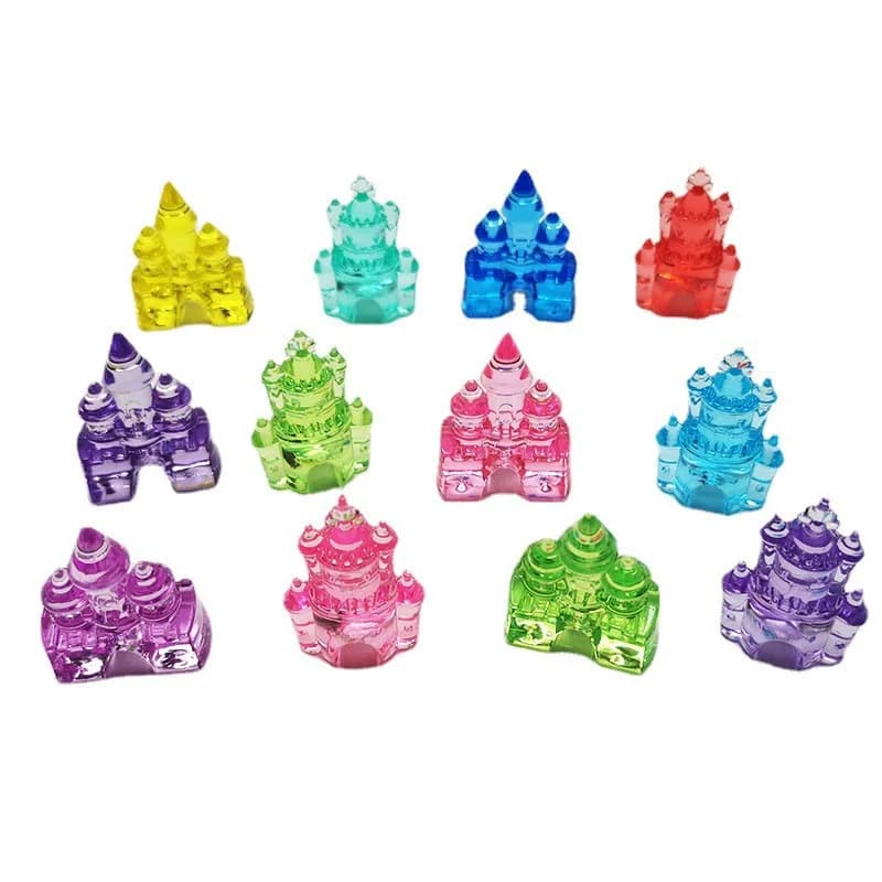 10 pz/set 43*32*12mm Acrilico Colorato Castello Modello Per Accessori Casa Da Gioco