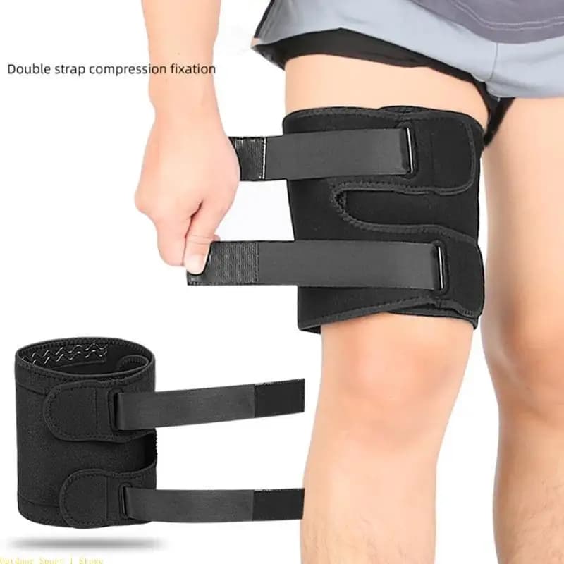 A0KA Adjustable Thigh Brace for Outdoor Sport Basketball Football Volleyballs Running