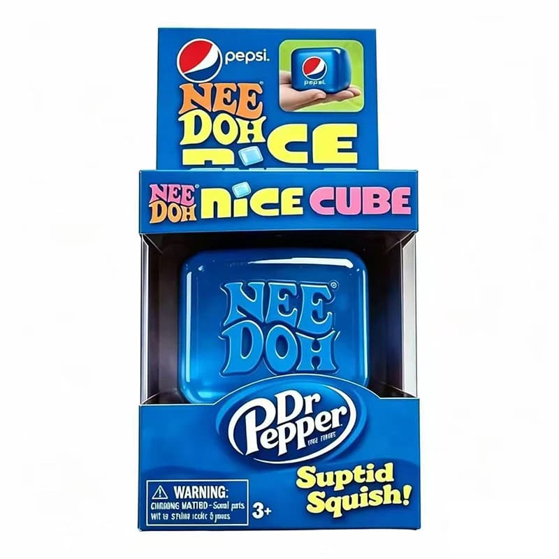 Schylling Dr Pepper x NeeDoh Nice Cube Squeeze Toy Morbido Cubo Antistress e Antiansia Giocattolo Sensoriale Portatile Regalo
