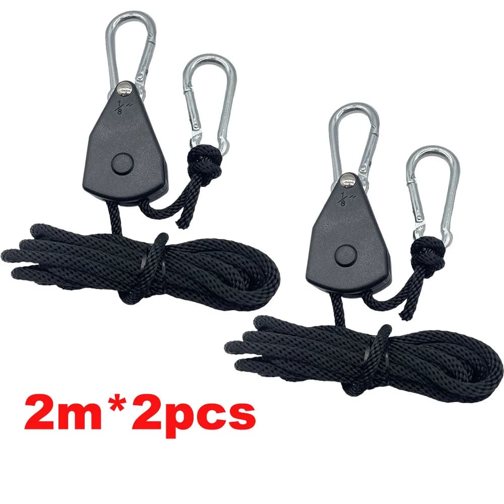 2pcs Adjustable 8inch Reinforced Hangers Hanging Ratchet for Tent Grow Plant Lamp Rope Pulley Ratchet Hanger Hook