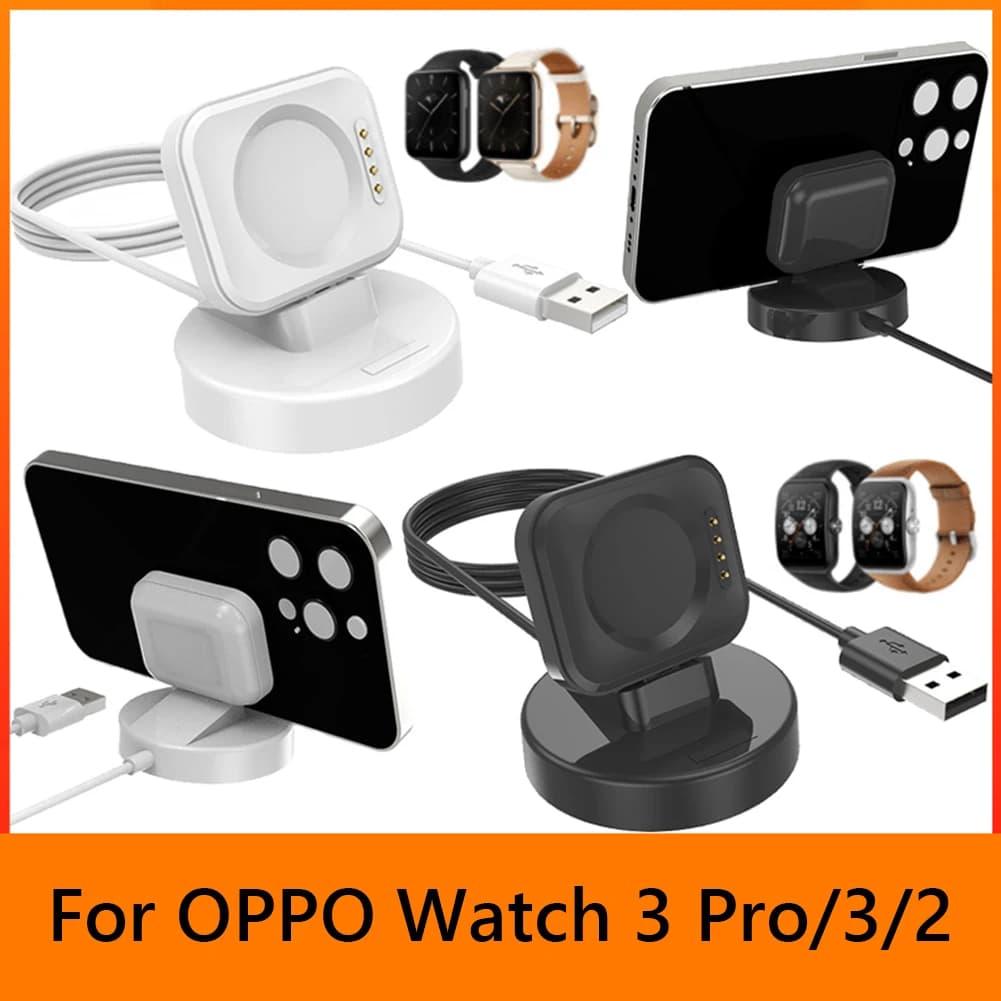 2 in 1 Charger Cradle Dock Mobile Phone Holder Charger Cable Dock Smart Watch Accessories Charger Stand for OPPO Watch 3 Pro/3/2