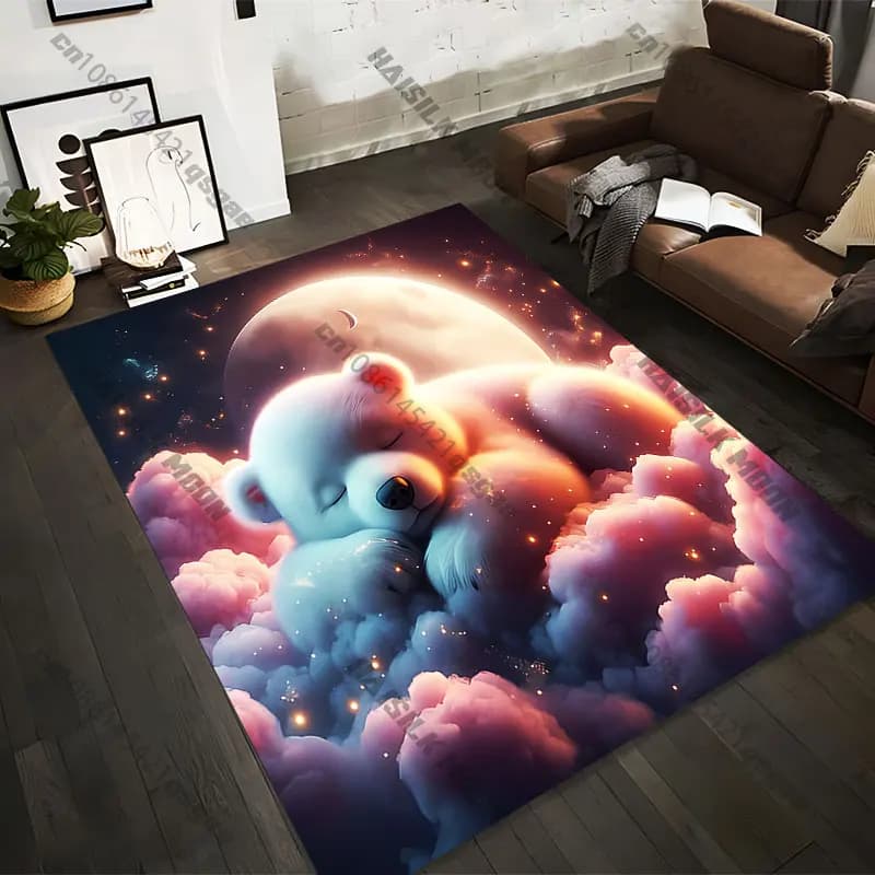 Carpets Printed with Pacioso Bear in 21 Measures, Adult Yoga Mats, Living Room Decoration, Custom Zerbino